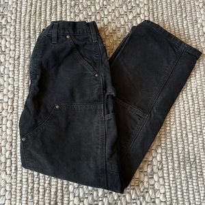 Carhartt Black Double Front Dungaree Fit Pants 29x30